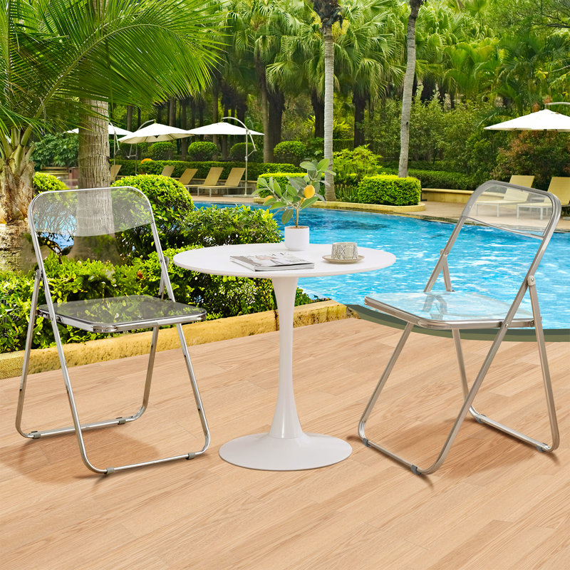 Stackable Folding Chair Folding Chair Set, Transparent