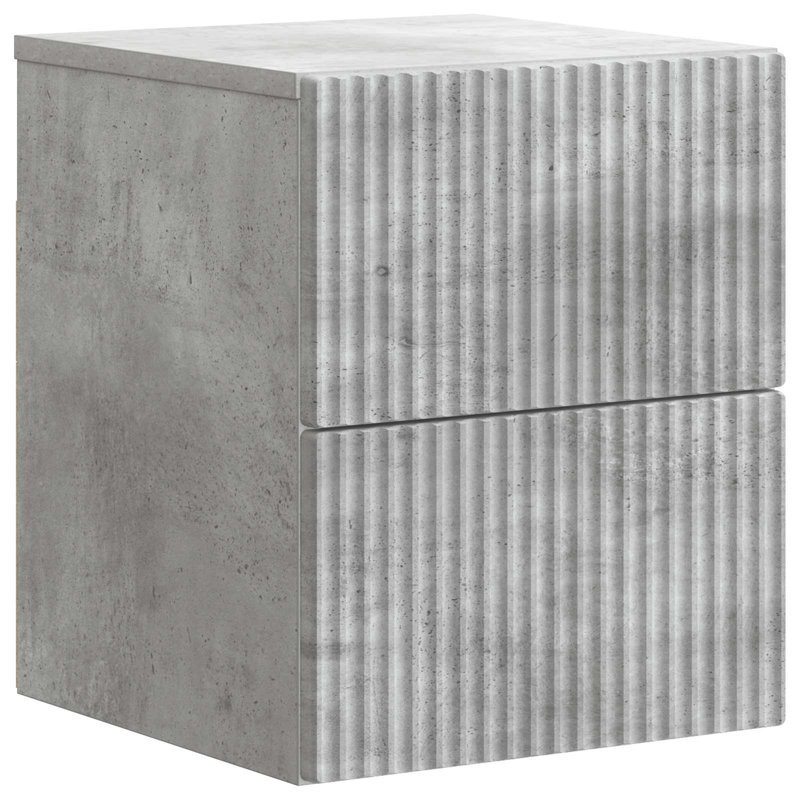 33cm W Manufactured Wood Bedside Table, Concrete Grey