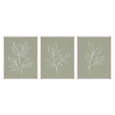 «Modern Sage Green Botanical Line», ensemble de croquis 1, 2 et 3 par The Creative Bunch Studio