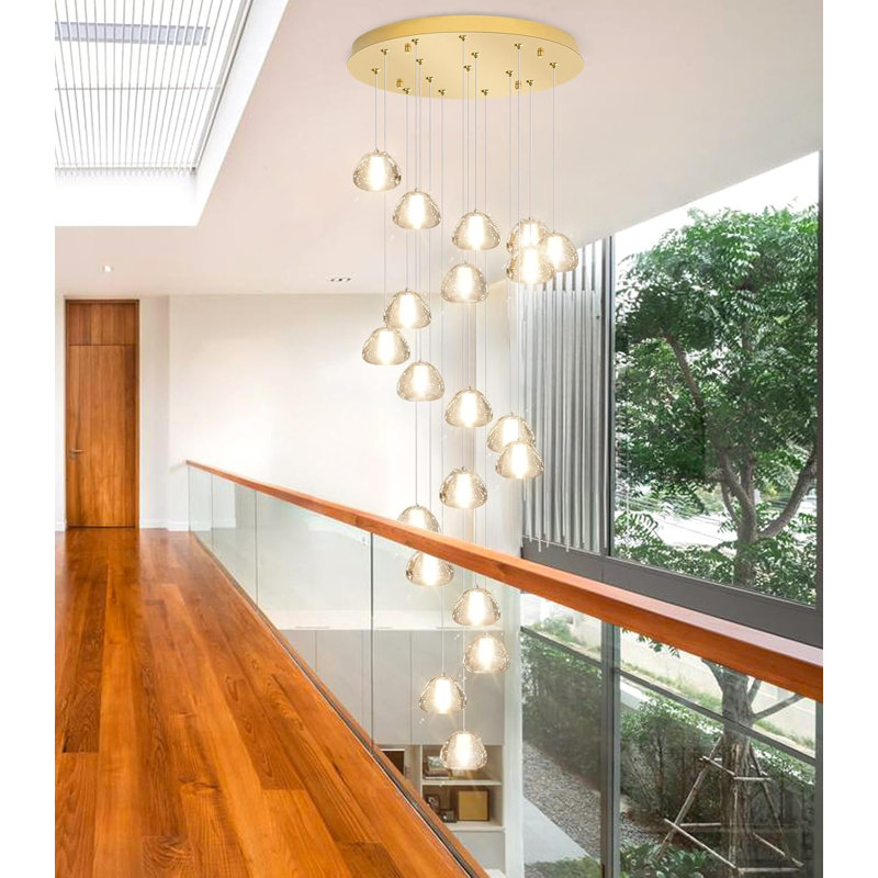 Lustre en cristal 20 lumières, Doré