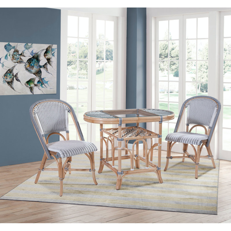 Pier Point Oval Glass Dining Table