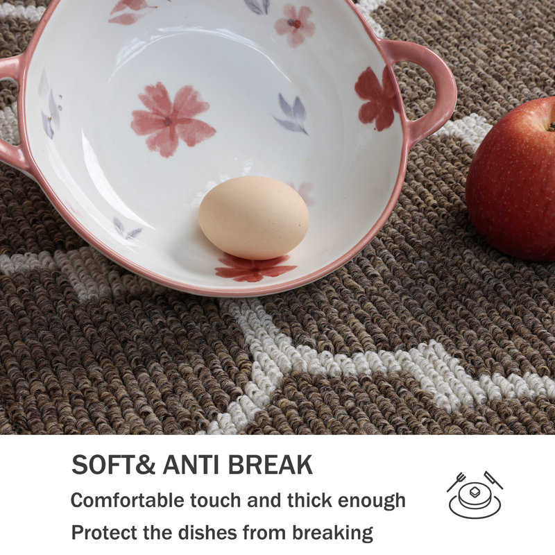 Kitchen Mats 2-Piece Non Slip,Absorbent Dirt-Resistant Machine Washable Rug for Laundry,Entry, Khaki
