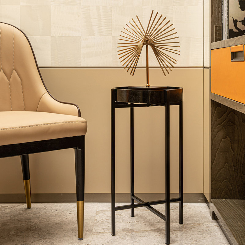 Table de bout avec plateau Cueto pour plantes et décor, Noir