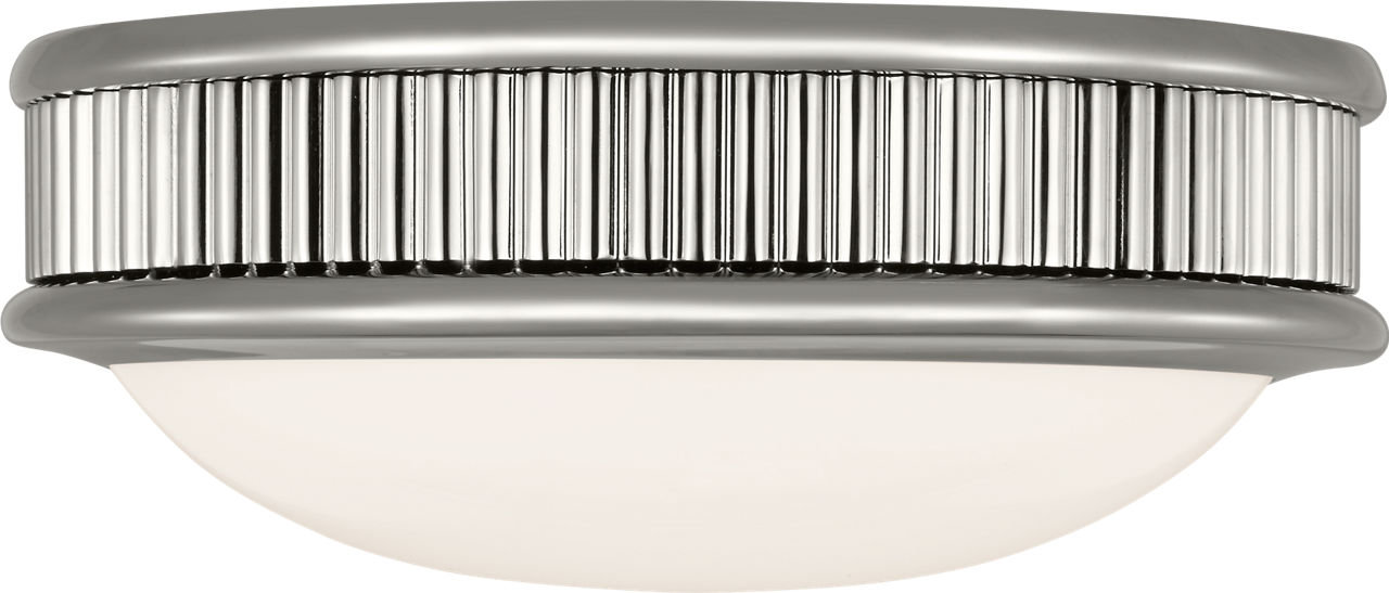 Rigsby Single Light Flush Mount, Polished Nickel, 3" H x 8" W x 8" D