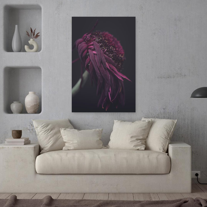 Art contemporain, paysage de marguerite abstraite, H 36 po x l 24 po