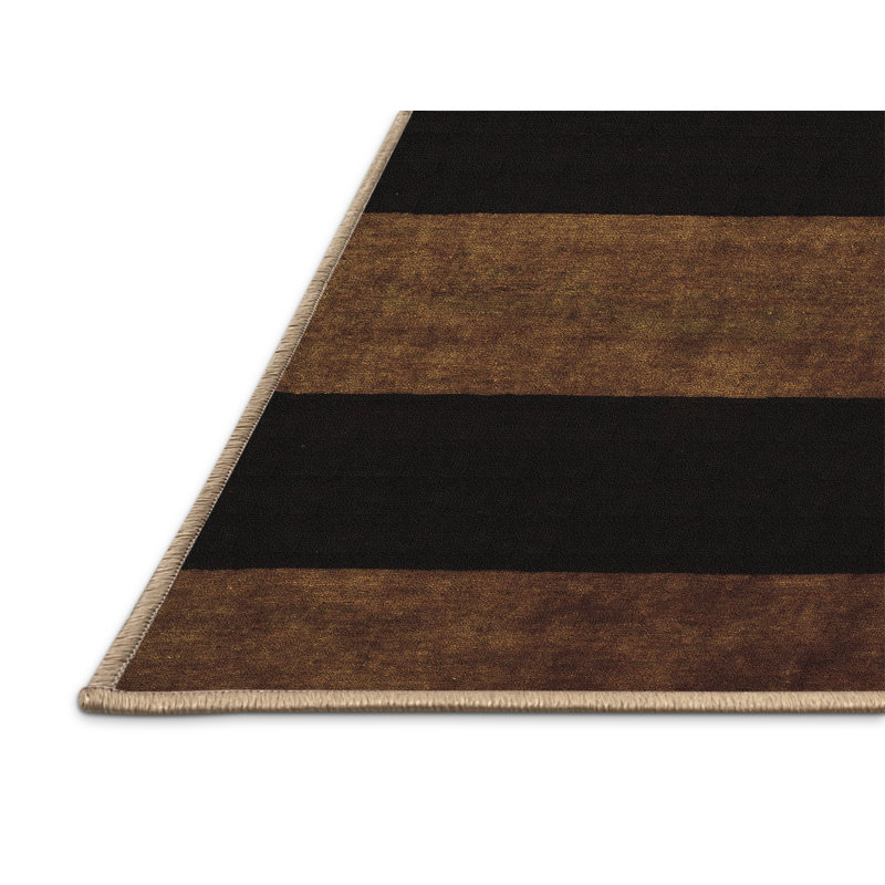 Tapis Abstract 88 brun lavable à la machine, Rectangle 7 pi x 9 pi