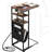 C Shaped End Table for Couch, C Shaped Side Table with Storage Bag, C Table for Sofa with 2 Storage Shelf, Black With Socket-645951513