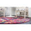 Tapis rose à motif géométrique Eddins-1570544276