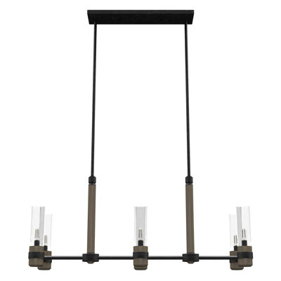 River Mill 6 - Light Kitchen Island Linear Chandelier
