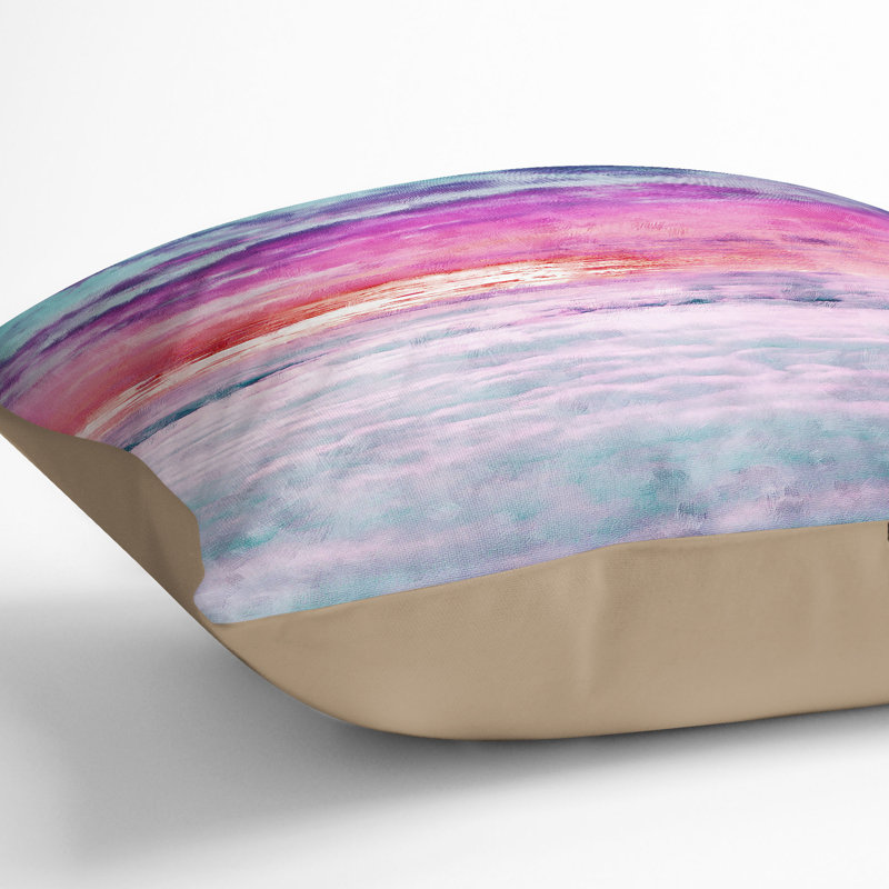 Ocean of Clouds Painting Cushion with Filling, Stone, 40cm H x 40cm W x 15cm D