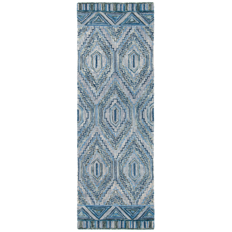 Deyoung Hand Tufted Wool Geometric Rug, Runner 2'3" x 7'