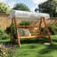 Youngs 3 Person Pine Porch Swing with Canopy-38390464