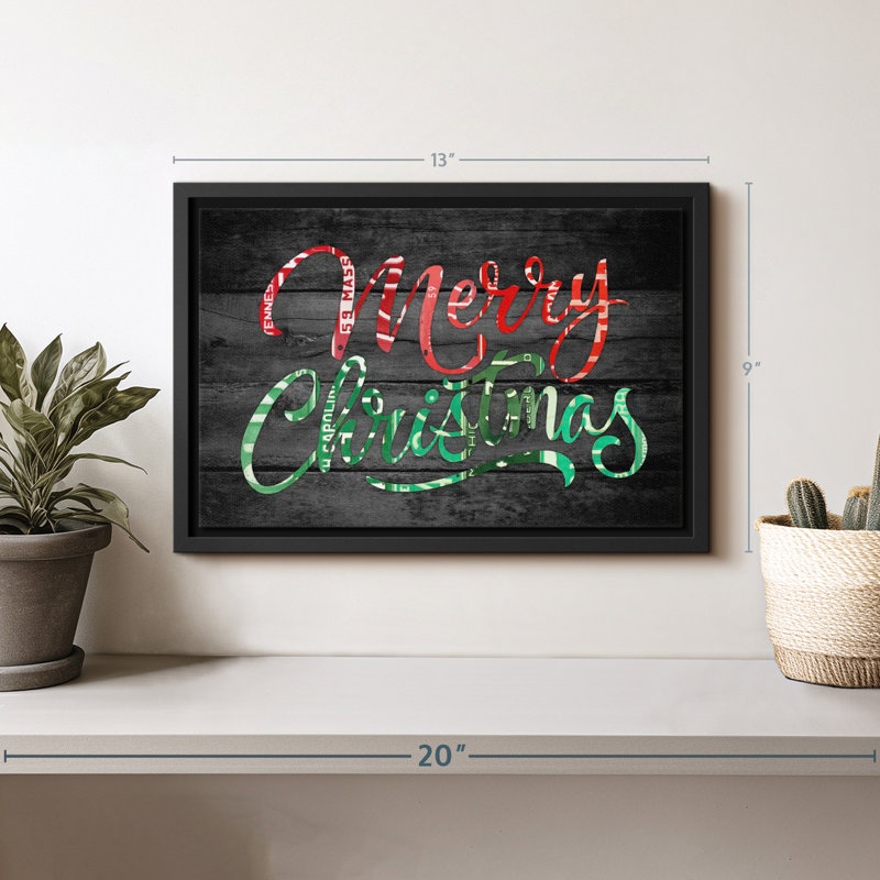 Impression sur toile «Merry Christmas», H 9 po x l 13 po