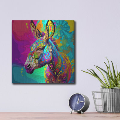 Art mural luxueux en métal «Donk» par Dean Russo, 24 po x 24 po