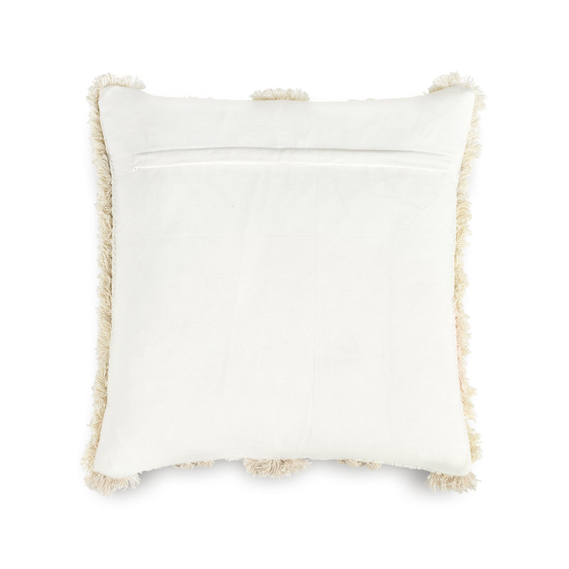 Ivory Cotton Euro Tufted Decorative Pillow Cover