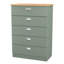 Conners 5 Drawer Chest in Reed & Riviera Oak (Ready Assembled)-1958052327