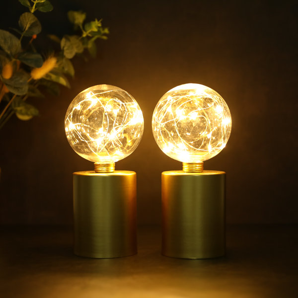 Dean 27.5 Crystal Led Table Lamp Clear/Brass Gold (Set of 2) Yellow Glam  Modern Contemporary Transitional Brass Bulbs Included