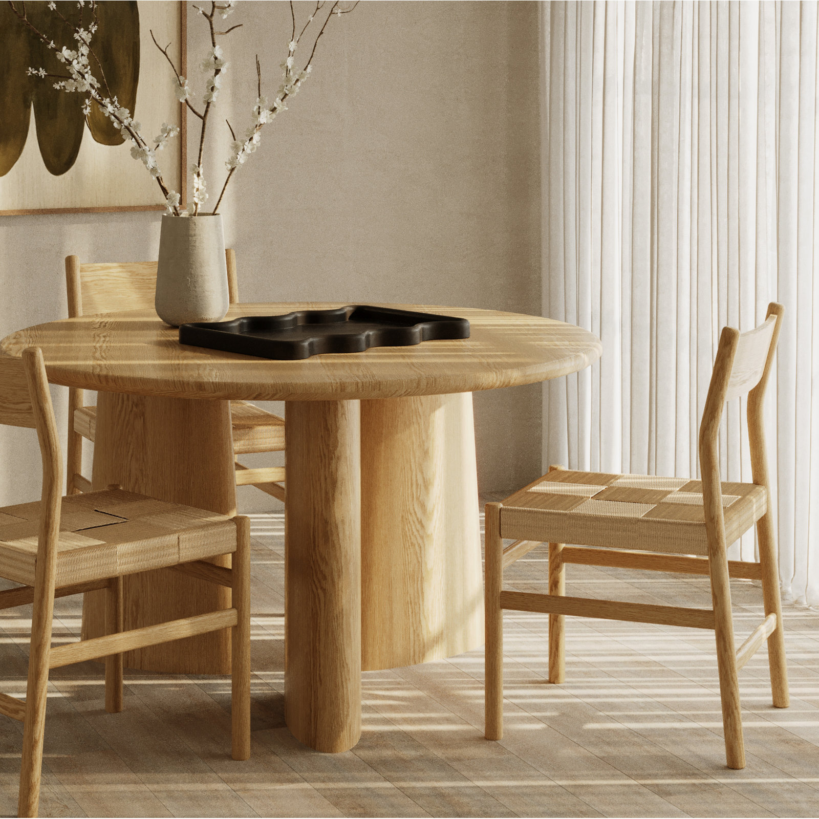 Enna Oak Dining Chair, Natural