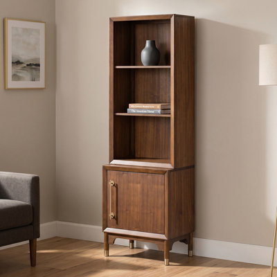 Miloe 79"H X 24"W Solid Wood Pier Bookcase with LED Light