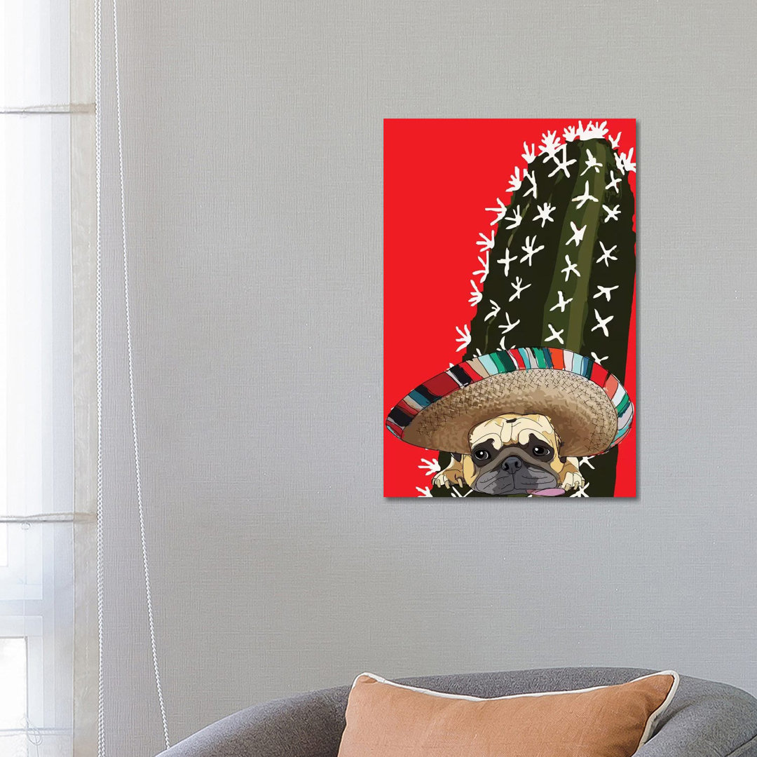 Cinco De Pug von Sketch And Paws - Gallery-Wrapped Canvas Giclée on Canvas