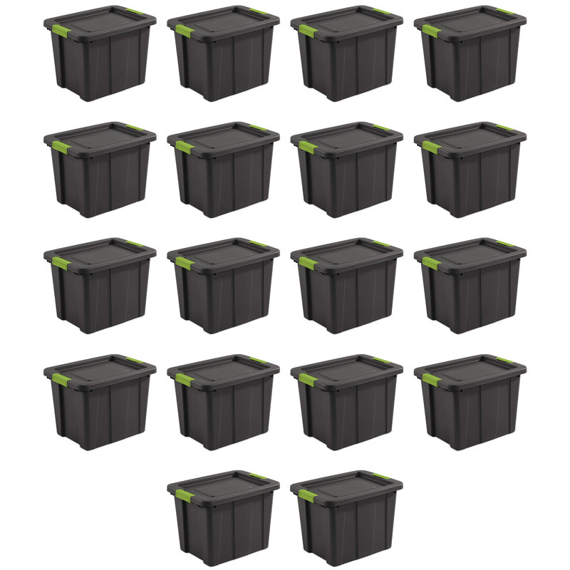 Sterilite Latching Tuff1 Stackable Storage Tote Bin w/ Latch Lid, 18-Pack, 70 Quart