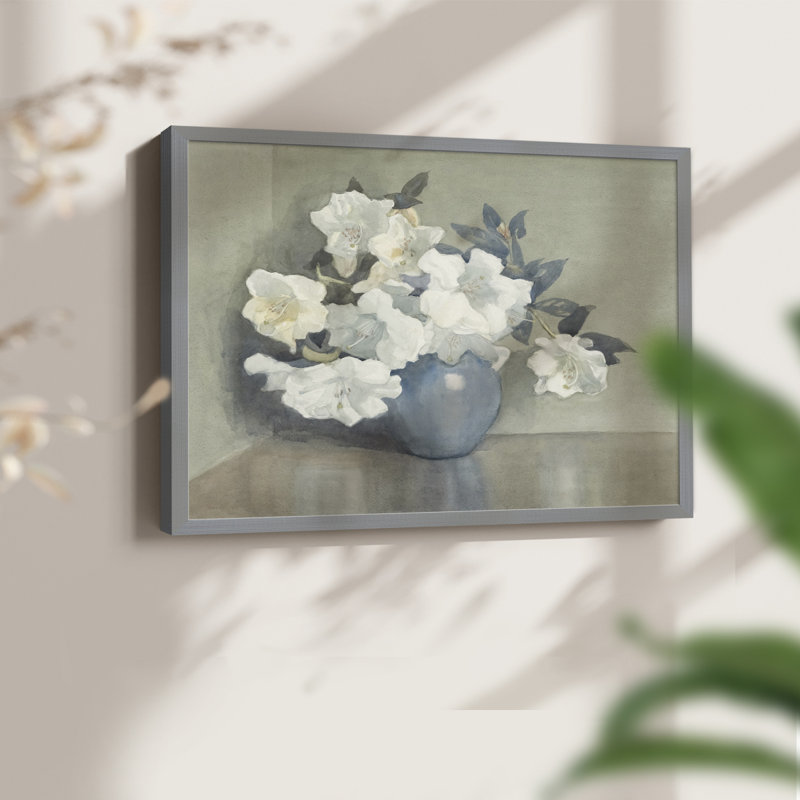 Motif floral rétro - Lxxxvi - reproduction encadrée, H 11 po x l 14 po, Gris