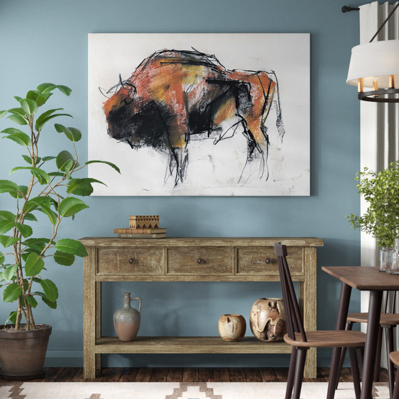 «Zubre, Bialowieza», reproduction d'art, H 18 po x l 24 po x P 1,25 po, Toile tendue