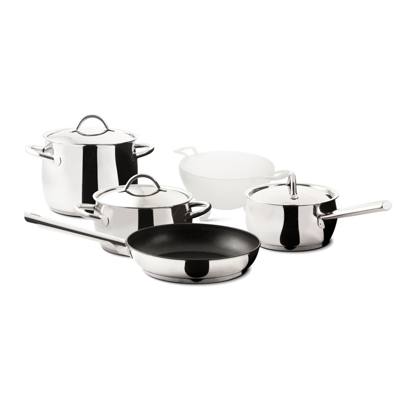 Ensemble de cuisine 1950 avec poêle à frire 1950, 7 pièces, acier inoxydable