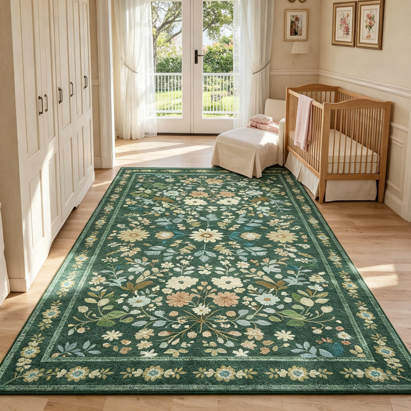 Rectangle 160 cm x 230 cm Floral Area Rug