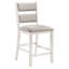 De 2 chaises à hauteur de comptoir de style moderne avec structure et siège rembourré texturé gris