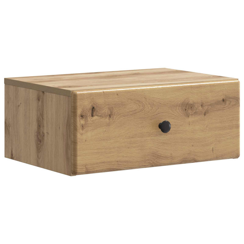 49cm W Manufactured Wood Bedside Table, Artisan Oak
