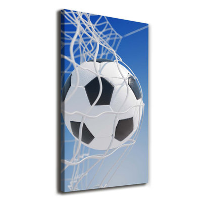 Ball In The Goal - Wrapped Canvas Print