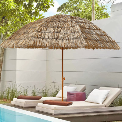 Parasol de patio 8 'Thatch Tiki Tropical Palapa Raffia Tiki Hut Hawaiian Hula Beach