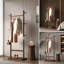 Coat Rack Solid Wood Hanger 23.6 x 11 x 71 in Easy to Assemble Walnut