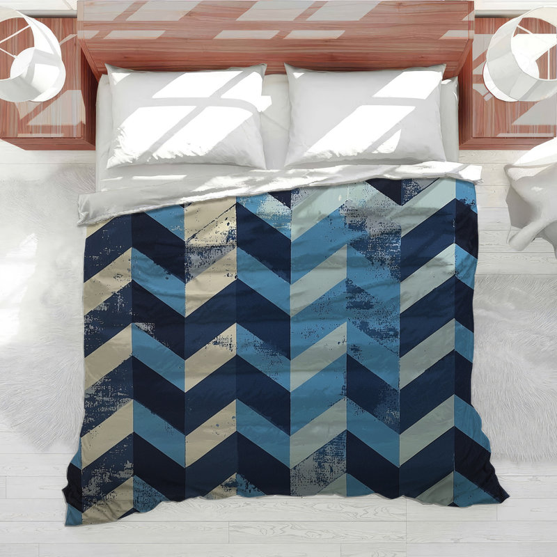 Housse de couette à chevrons géométrique moderne, Housse de couette pour grand lit