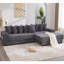 Corduroy Fabric Sectional Couch-193877821