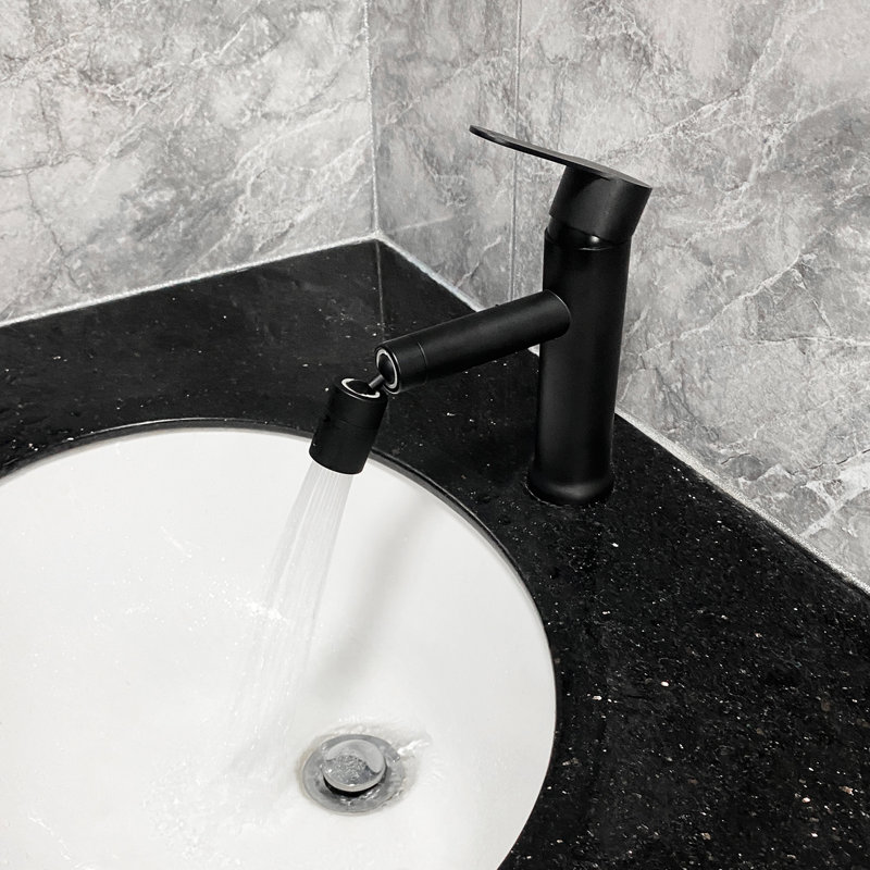 Robinet de meuble-lavabo en acier inoxydable, poignée simple, surface noire mate pour une poignée esthétique moderne fabriquée avec un luminaire