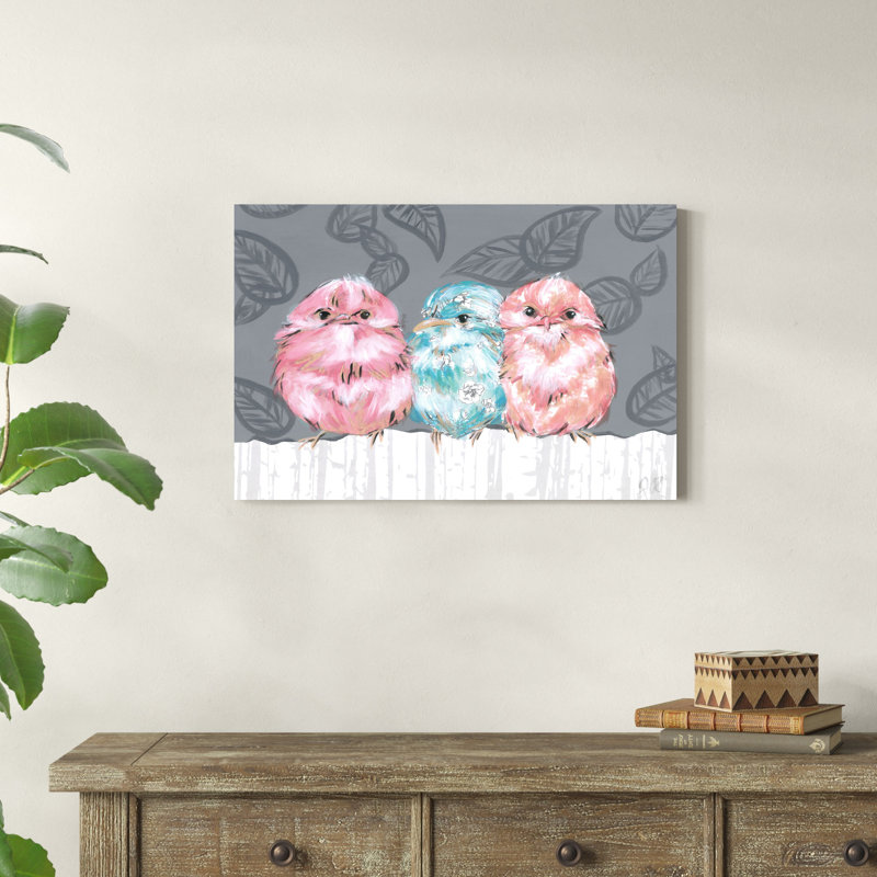 Trio d'oiseaux de l'UA CH II, H 20 po x l 30 po x P 1,25 po