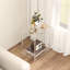 Tables d'appoint en acrylique avec 2 tablettes, ensemble de 2 tables de bout, tables de chevet pour espaces restreints, table de chevet en verre trempé à 2 niveaux pour le bureau, transparent