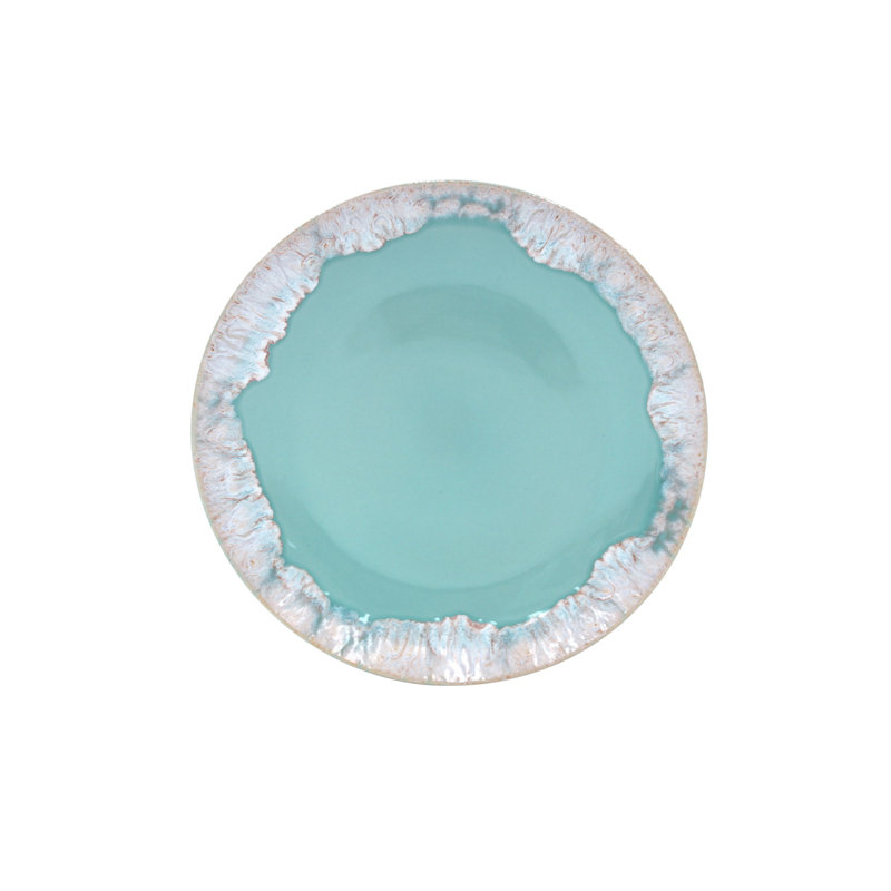 Taormina Stoneware Dinner Plate, Aqua Blue