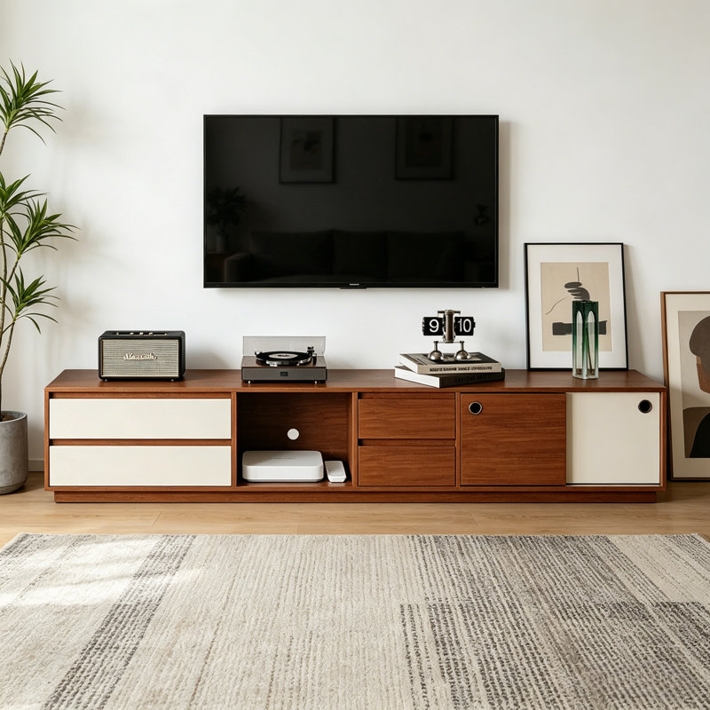 Meuble télé Retro Creative, H 17,72 po x L 86,61 po x l 15,75 po