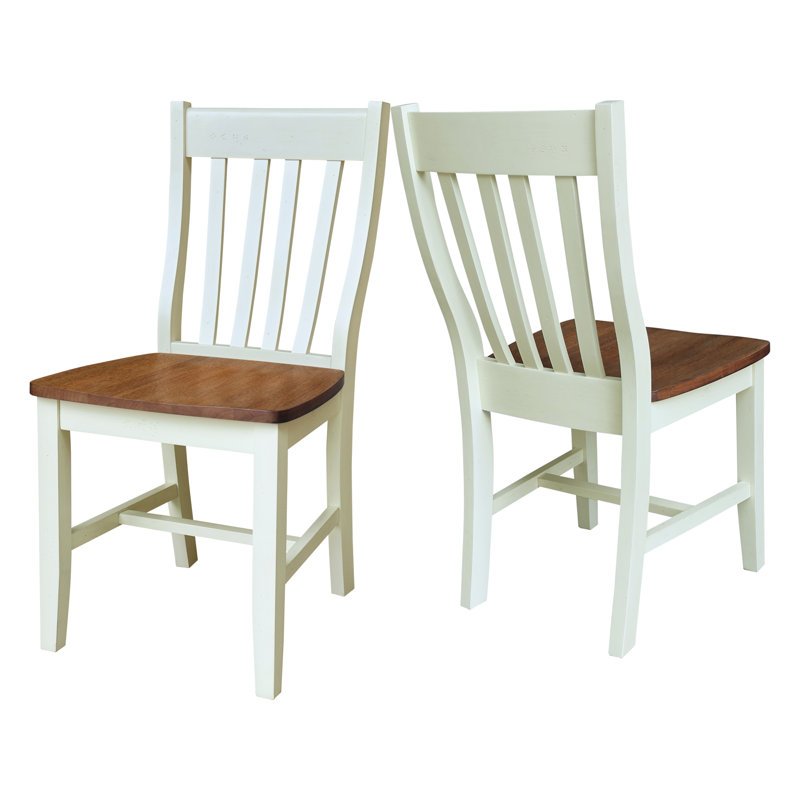 Decovello Traditional Solid Wood Dining Chair, Hickory/Shell