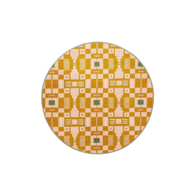 Orange Themed Mixed Geometric Shape Patterned Modern Decorative Washable Rug