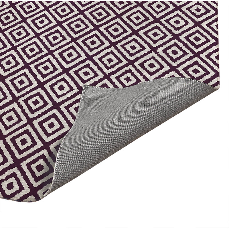 Tapis de cuisine Ikat, Rectangulaire 2 pi x 3 pi, Aubergine