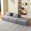 3 pièces en chenille compressée, sans assemblage, confortable, espace pour le salon, design polyvalent, éponge et structure à ressorts ensachés gris avec appartement, utilisation instantanée, soutien doux-2024702026