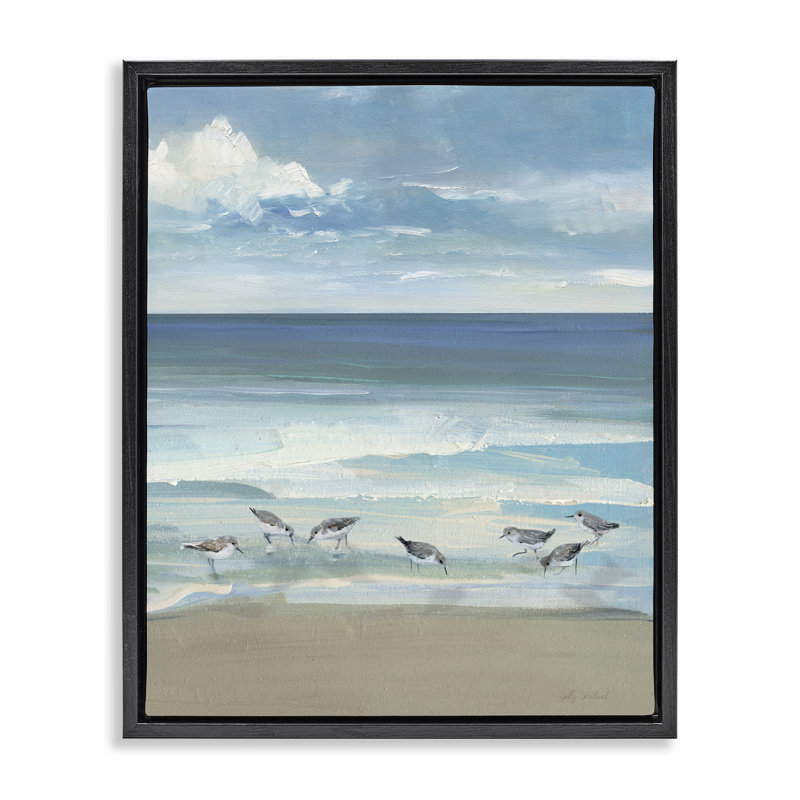 Cadre flottant avec vagues douces, conception de Sally Swatland, Cadre flottant noir de jais, H 21 po x l 17 po