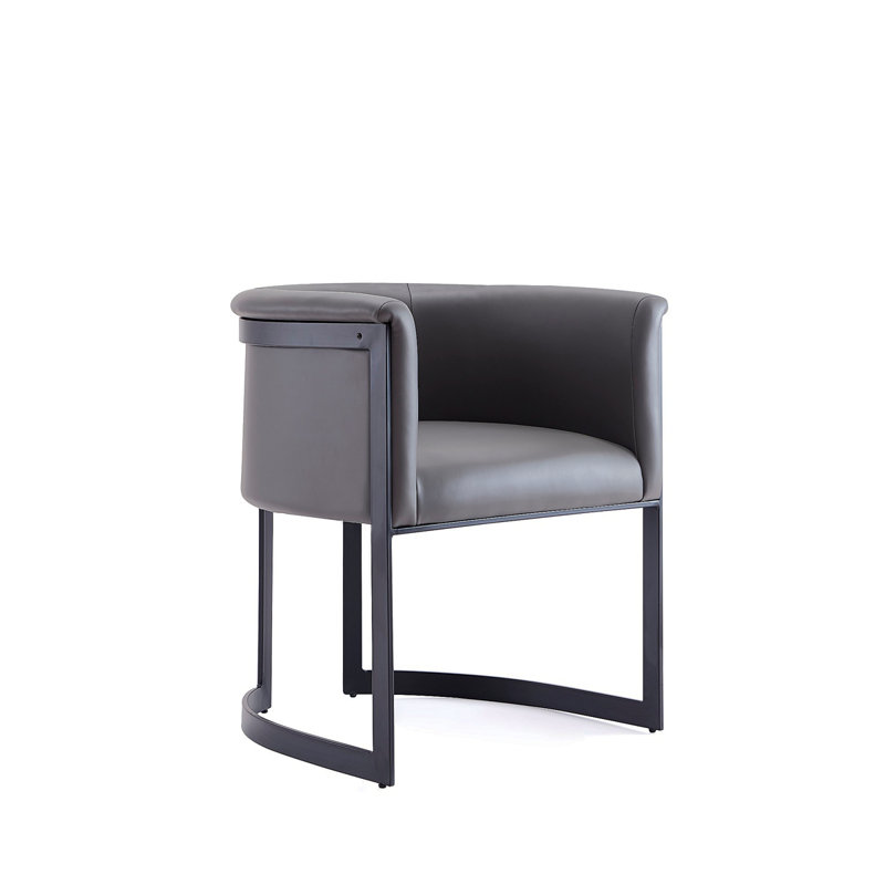 Chaise en cuir Corso, Gris