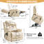 Dual Motor Leather Power Lift Recliner, Infinite Position Lay Flat, Heat & Massage for Adult&Elderly-256013573
