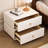 360° Rotating Nightstand with 2 Drawers, Modern Leather Top and Solid Wood Frame, Swivel Bedside Table for Small Spaces, Living Room, Bedroom-839269847