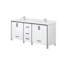 Meuble-lavabo double blanc avec robinet et comptoir en quartz teinté - 80 po L x P 22, tiroirs spacieux pour le rangement, mécanisme de fermeture en douceur du comptoir, espace abondant